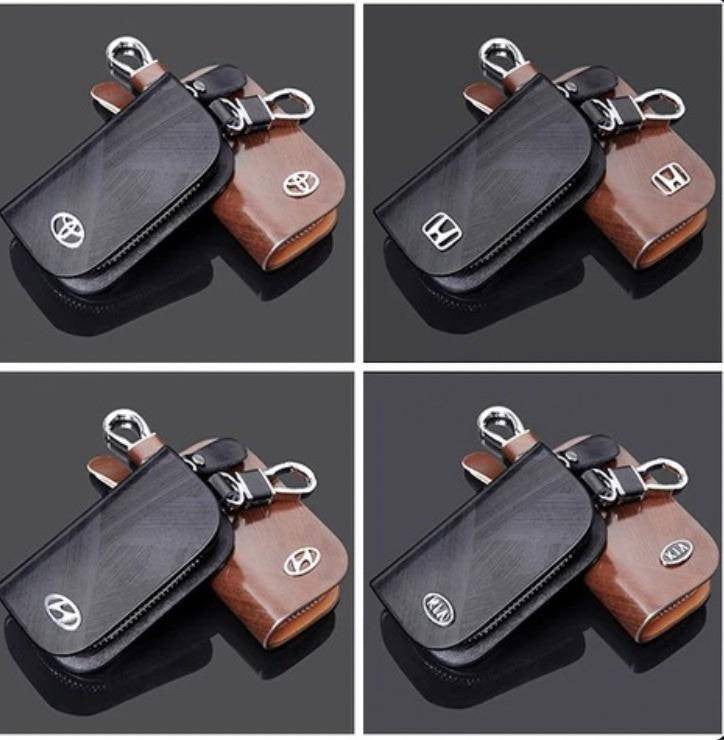 Car Leather Key Case Holder Car Accessories keychain cover for car remote