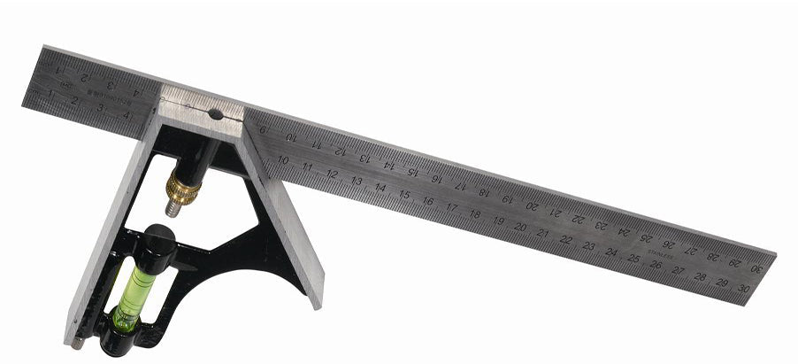 ADJUSTABLE 300mm (12") ENGINEERS COMBINATION TRY SQUARE SET RIGHT ANGLE