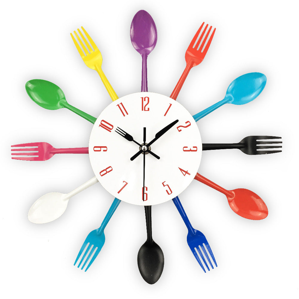 Spoon Fork Creative Quartz Wall Mounted Clock